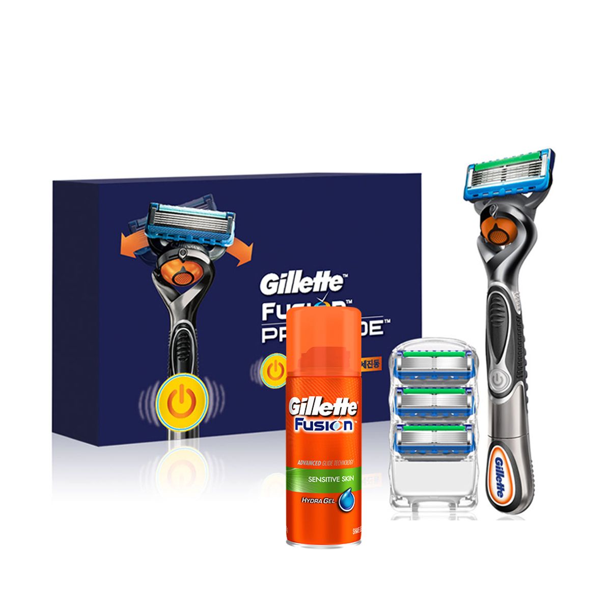질레트(GILLETTE) 프로글라이드 파워 면도기 핸들1 + 면도날 4입 + 미니젤 증정