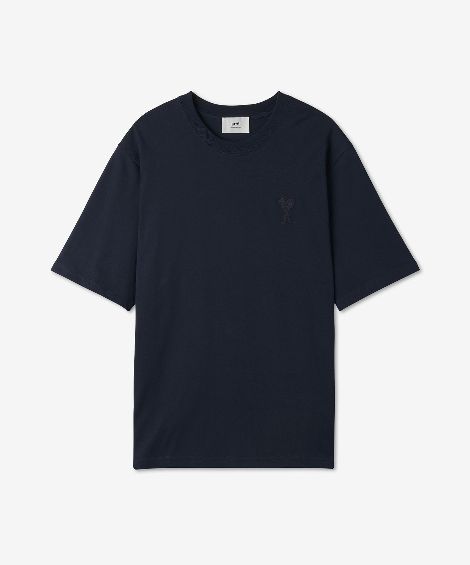 アミ スモール ハート ロゴ 半袖 Tシャツ ネイビー XL AMI Tシャツ