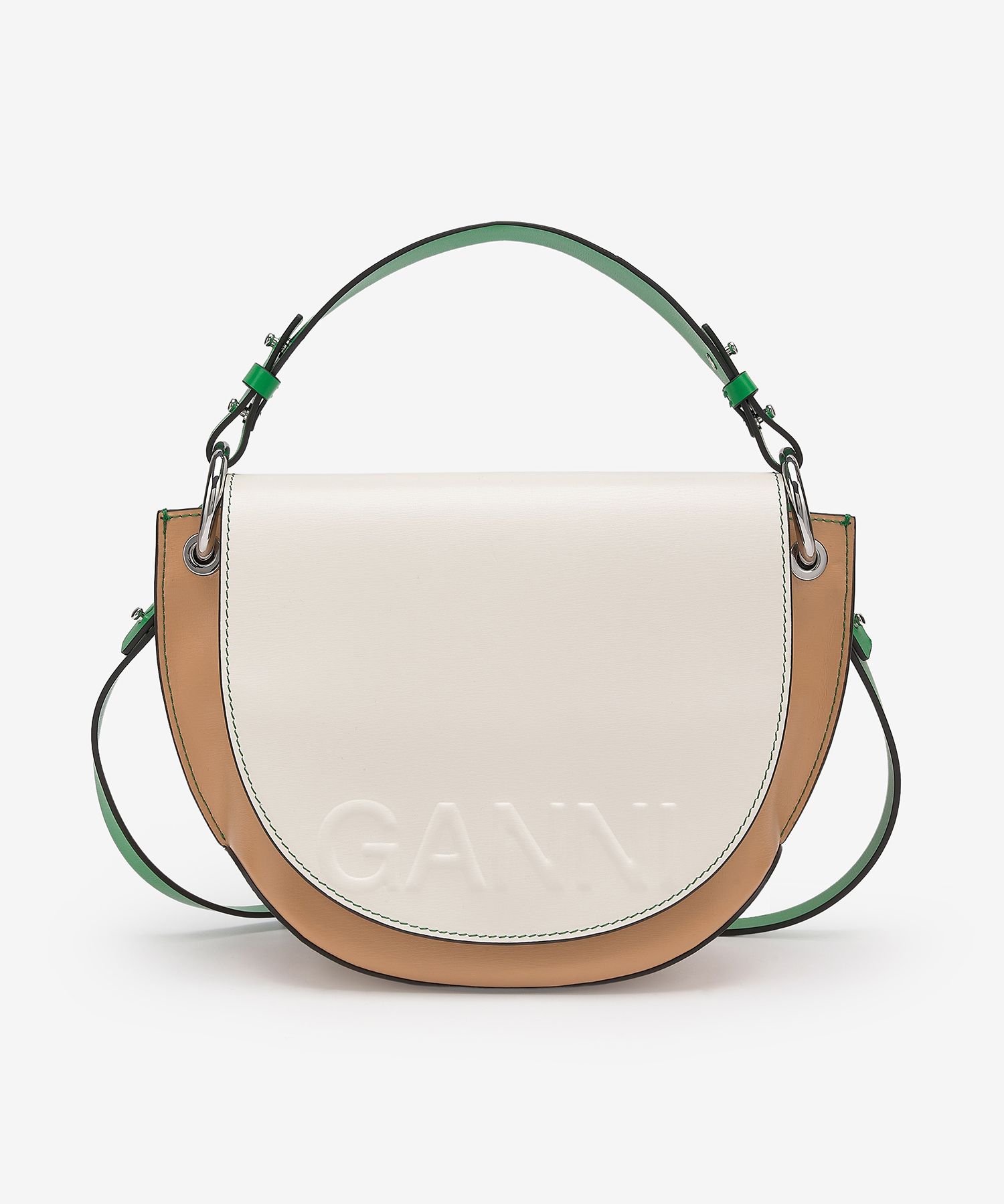 ★Ganni★ Banner Saddle Crossbody Bag Beige A4736135 MUSINSA | GANNI Banner Saddle Crossbag - Beige / A4736135