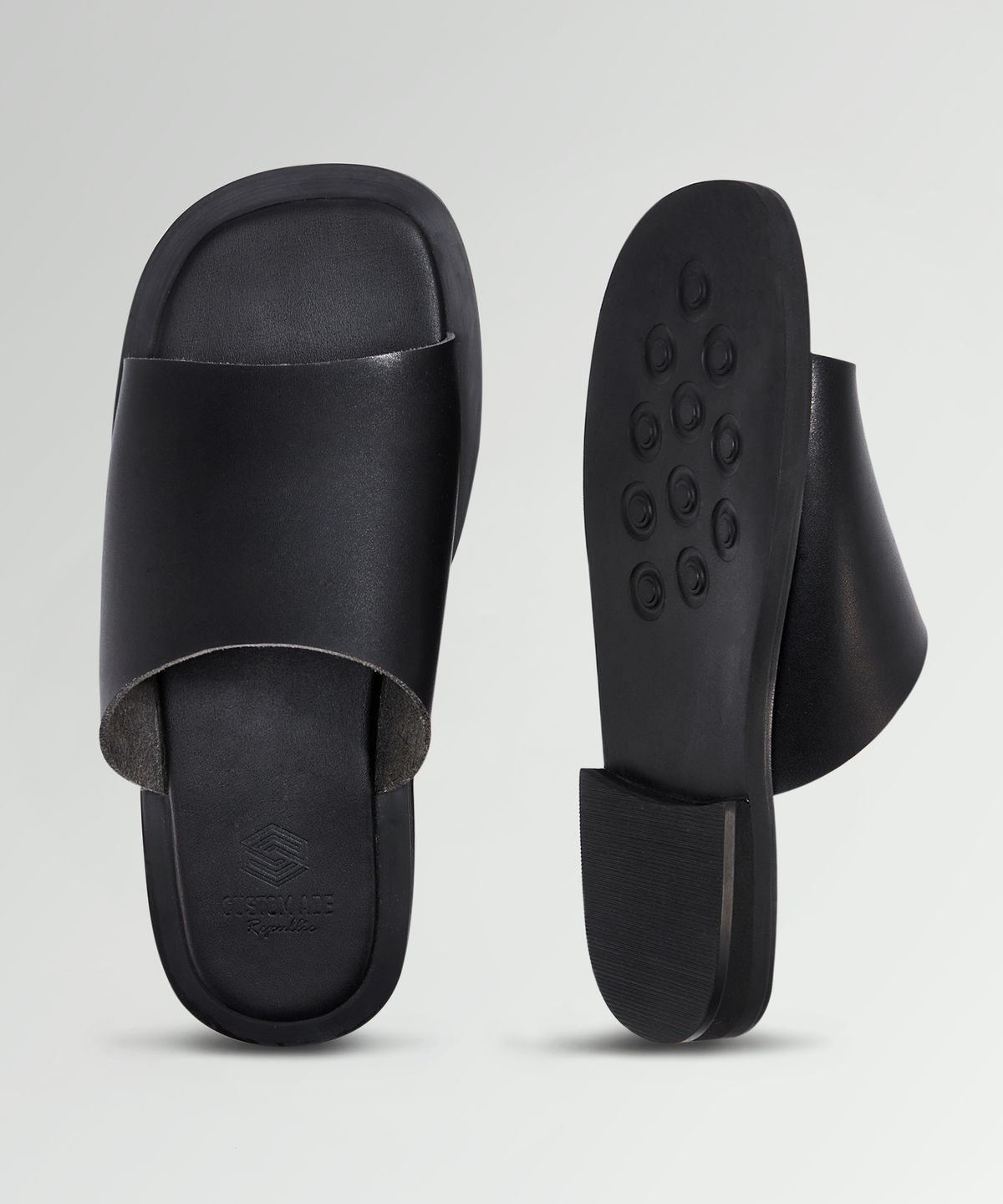 커스텀에이드(CUSTOMADE) 3cm 스퀘어토 슬라이드 슬리퍼 딜런(CR0073)
