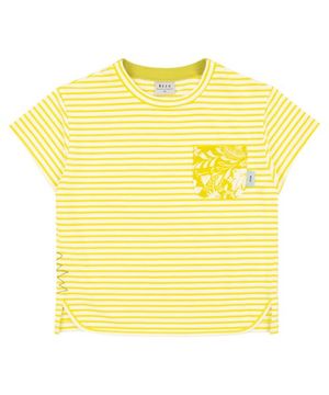 옐로우 스트라이프 반팔 티셔츠