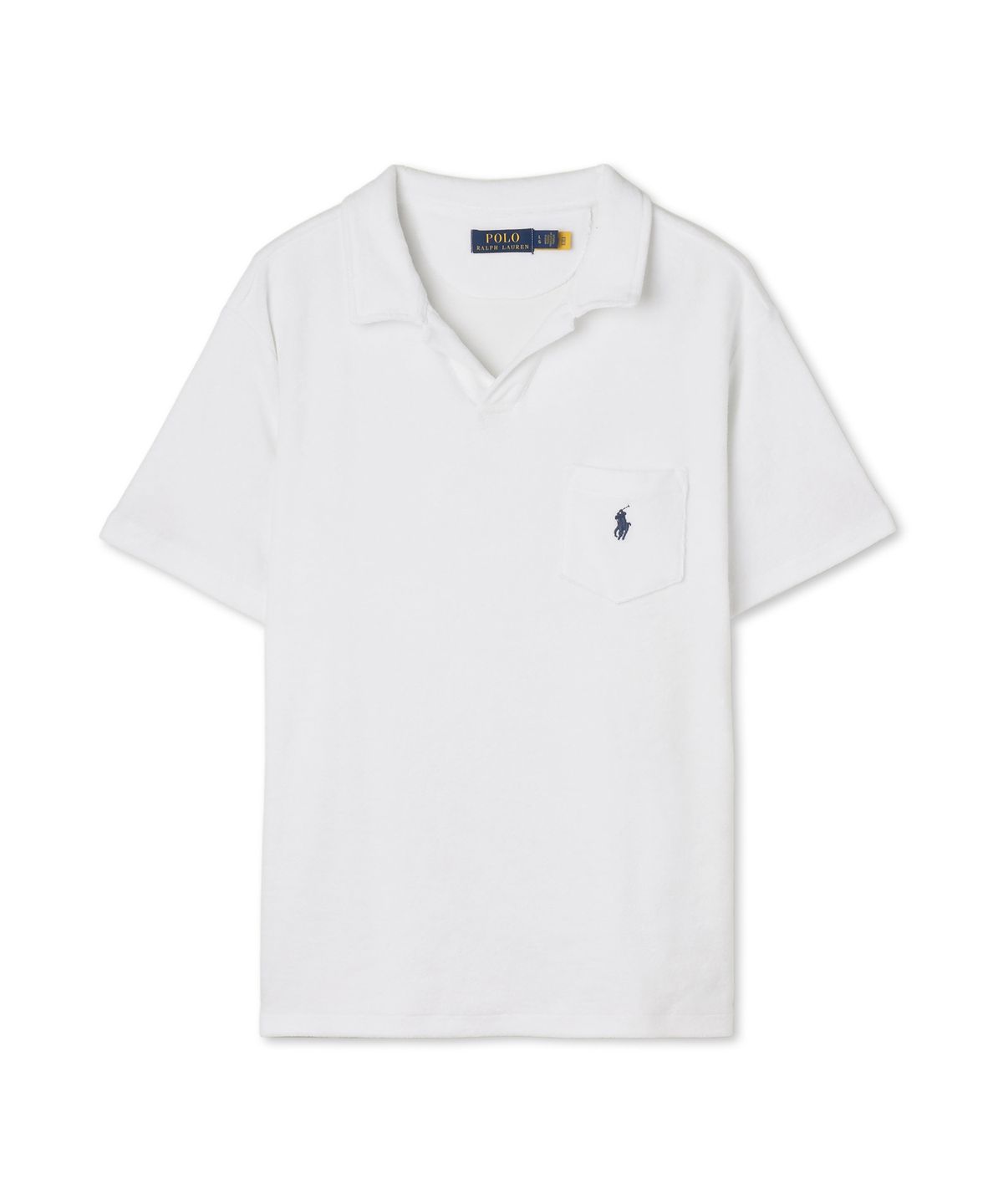 폴로 랄프 로렌(POLO RALPH LAUREN) 커스텀 슬림핏 테리 폴로 셔츠 - 화이트
