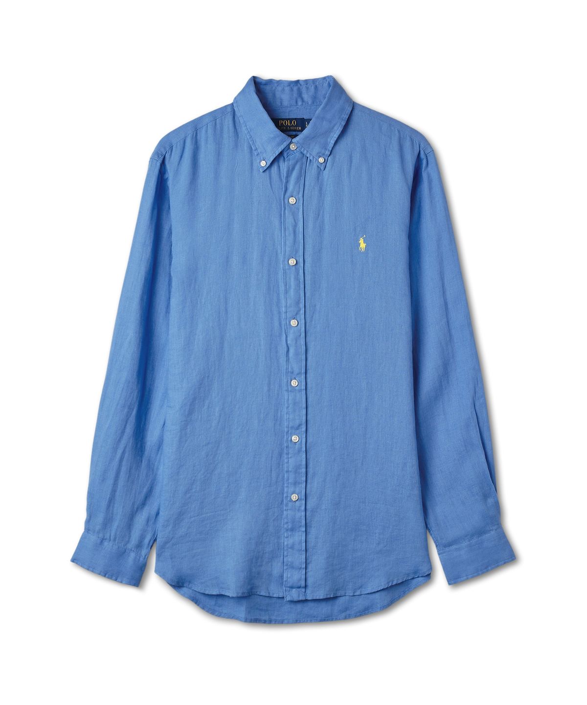 폴로 랄프 로렌(POLO RALPH LAUREN) 커스텀 핏 리넨 셔츠 - 블루
