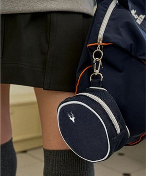 Mini round pouch_ Denim