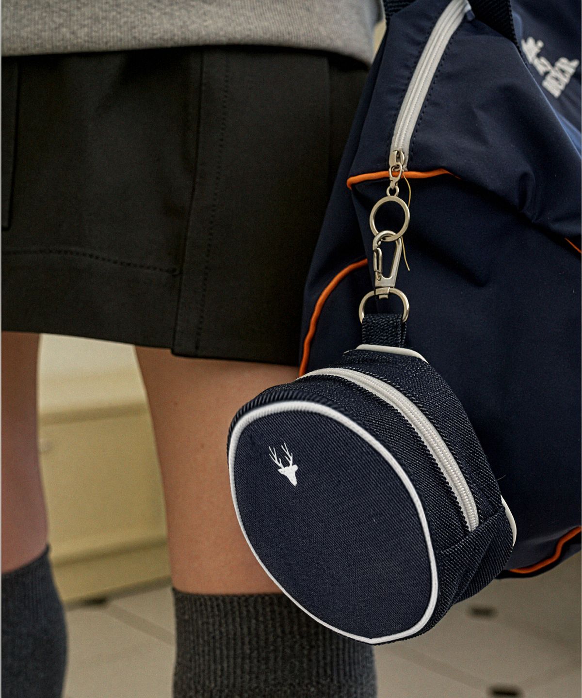 디어마이디어(DEARMYDEER) Mini round pouch_ Denim