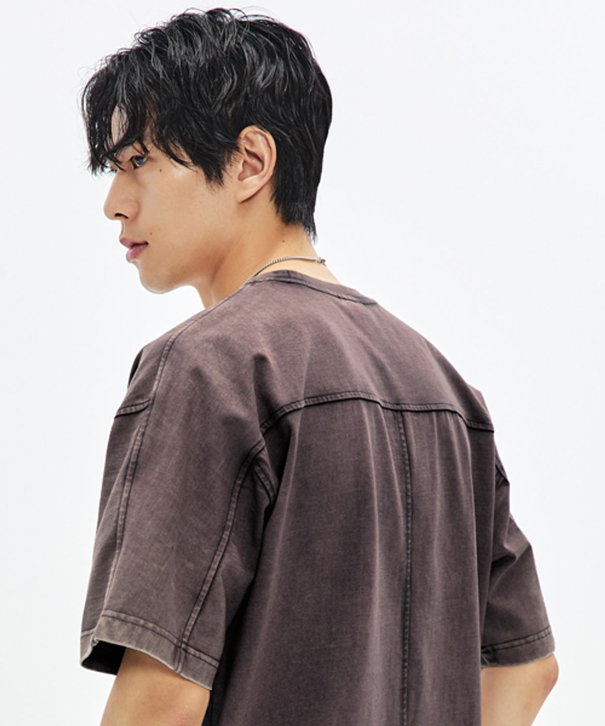 소버먼트(SOVERMENT) 460G 컷 헤비 블리치 티셔츠-에시드 스톤-