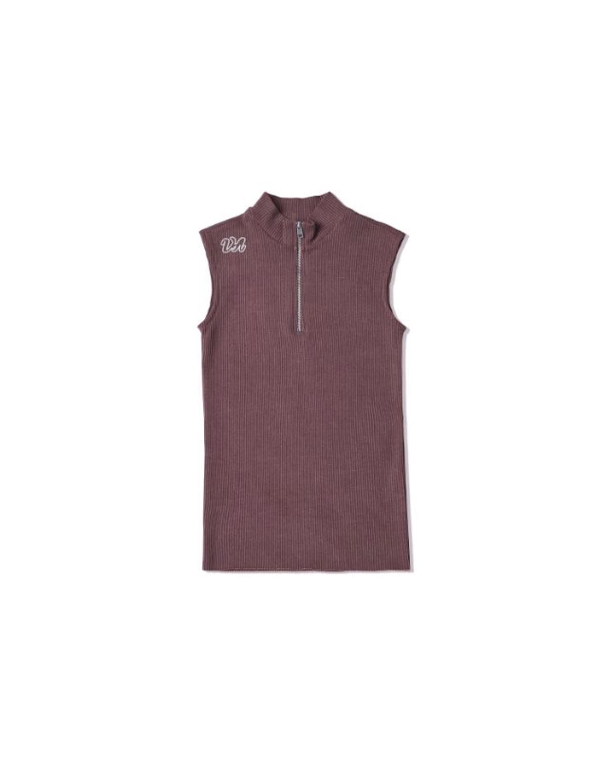 백씨(VAEKCIE) HALF ZIP-UP SLEEVELESS_RED