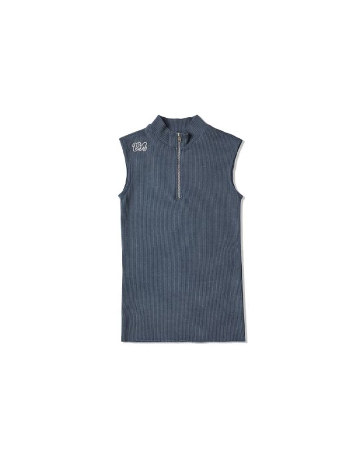 백씨(VAEKCIE) HALF ZIP-UP SLEEVELESS_BLUE