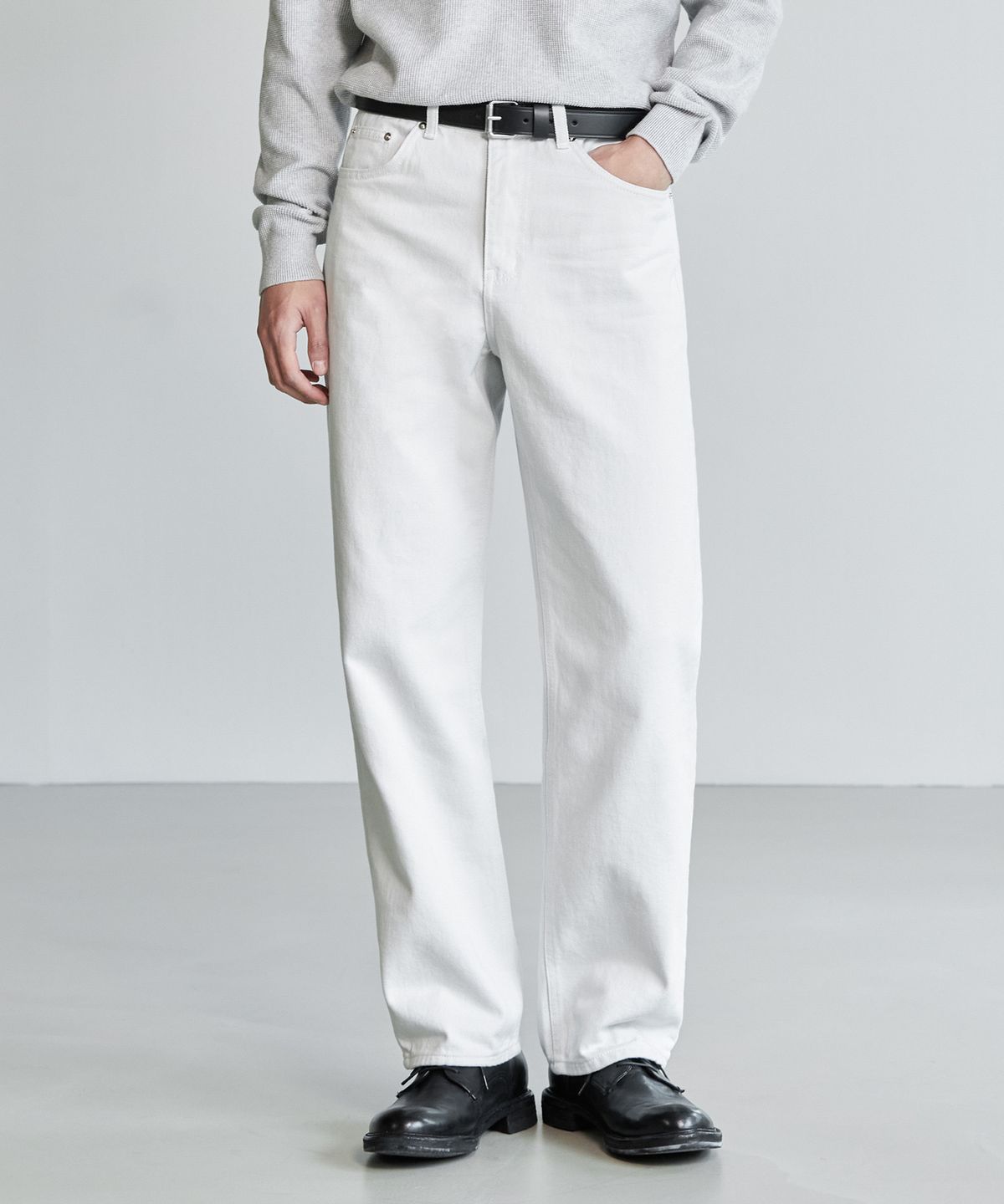 브랜디드(BRANDED) 1785 LIGHT GRAY JEANS [WIDE STRAIGHT]