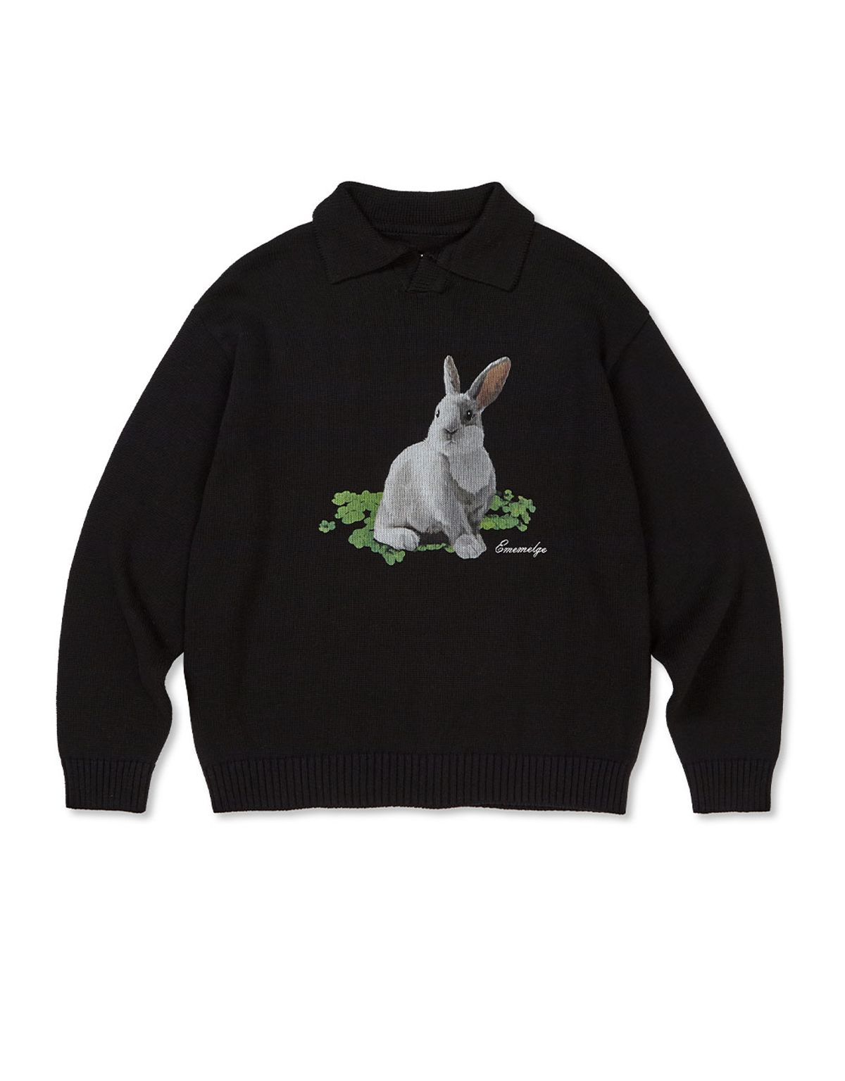 엠엠엘지(MMLG) [Mmlg] NEW MELGE COLLAR KNIT (EVERY BLACK)