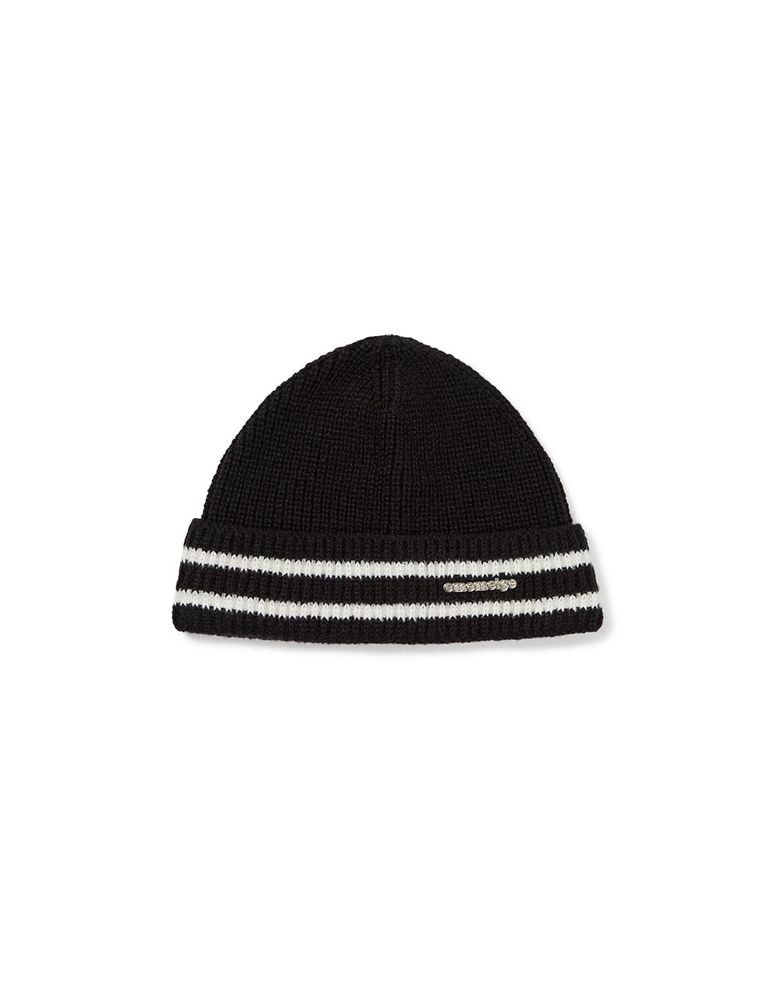 [Mmlg] STRIPE KNITCAP (BLACK)