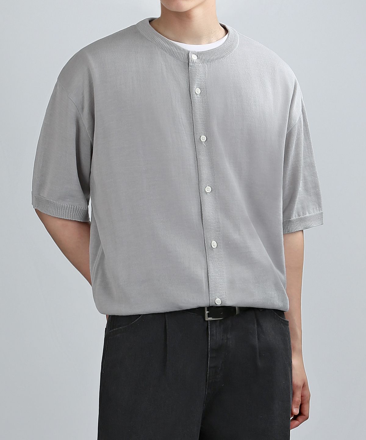 베리베인(VERYVAIN) ROUND BREEZE HALF CARDIGAN (GRAY)
