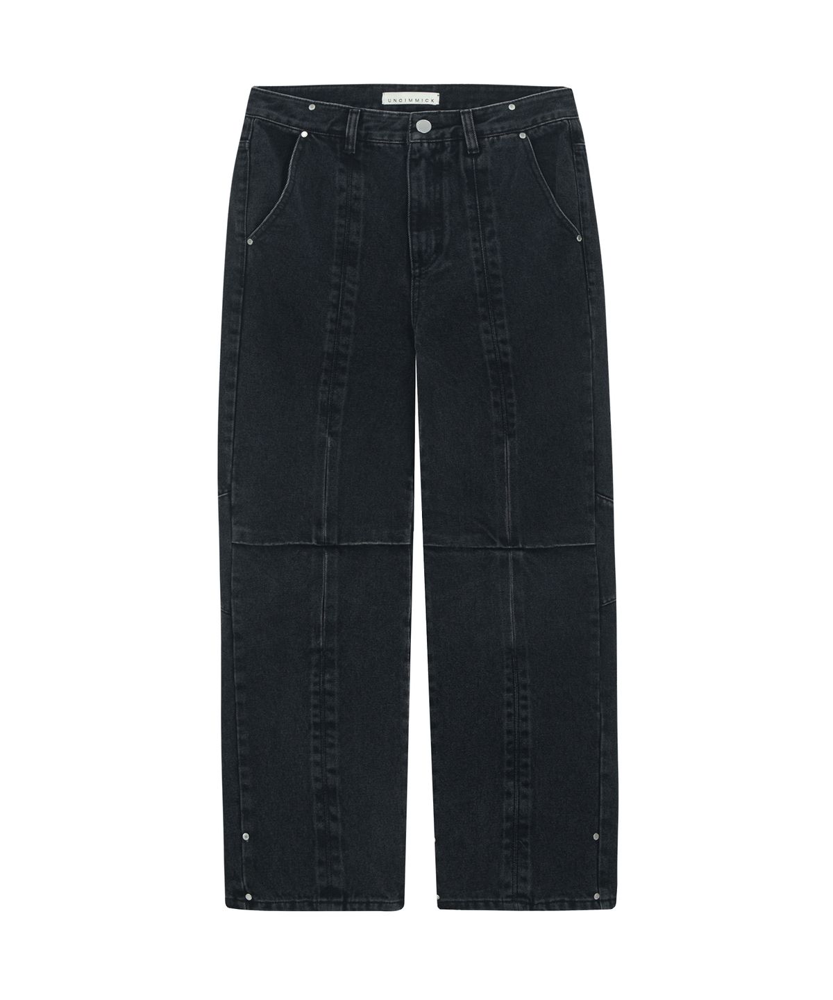 언지미크(UNGIMMICK) FLOWER WORK DENIM PANTS (BLACK)