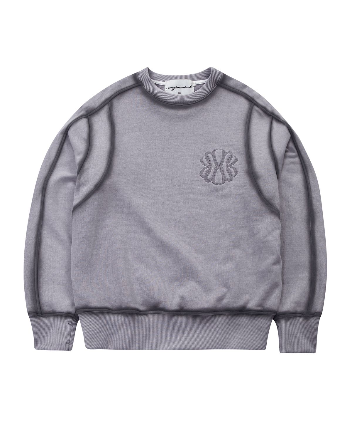 언지미크(UNGIMMICK) OIL BRUSHED SWEATSHIRT (PURPLE)