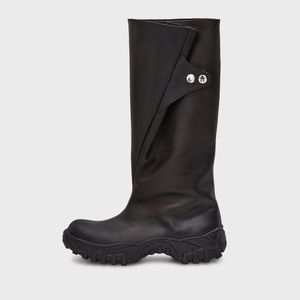 Folded long boots BLACK