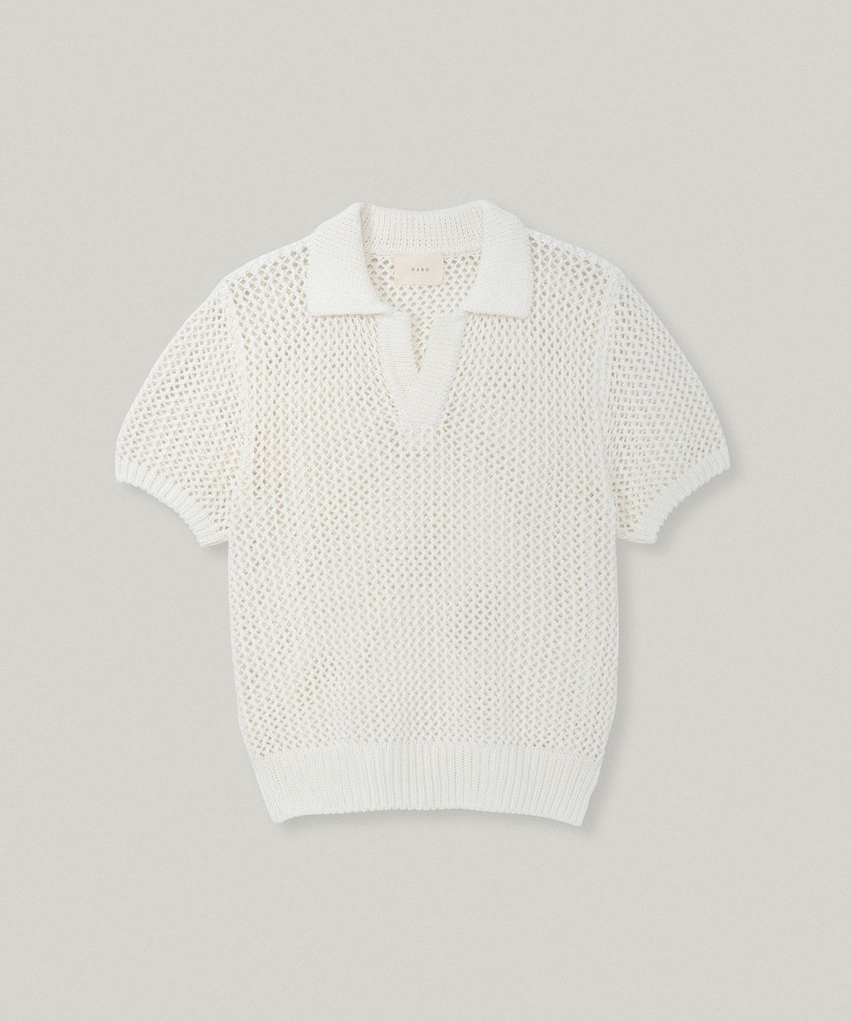 다로(DARO) Arko Crochet Polo Knit in White