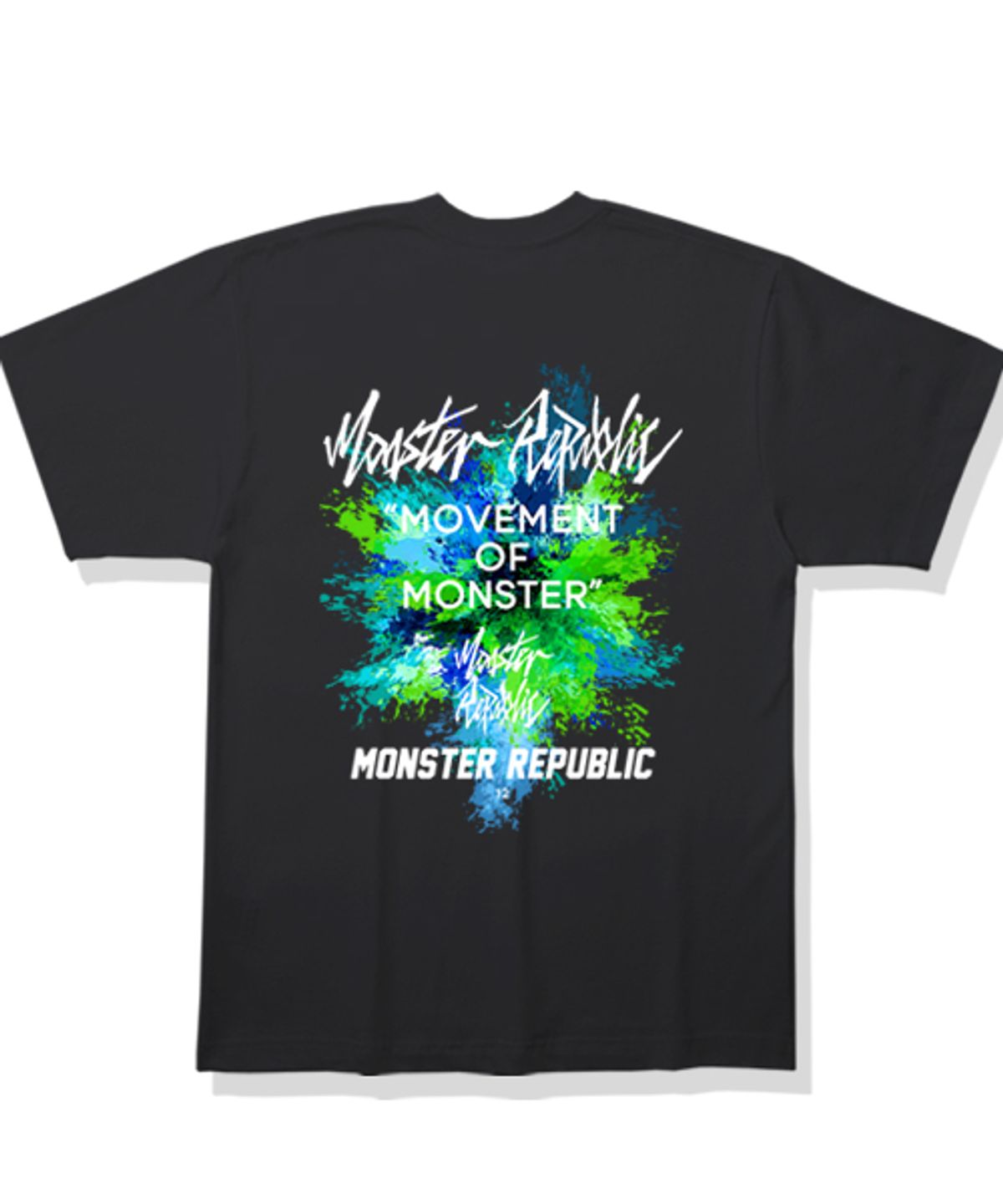 몬스터리퍼블릭(MONSTER REPUBLIC) 백페인팅 믹스그린 티셔츠 블랙