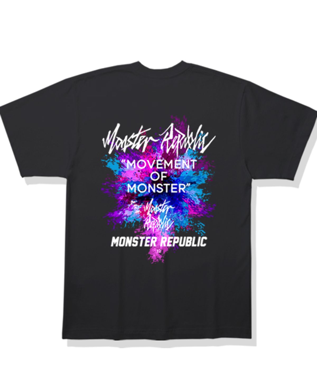 몬스터리퍼블릭(MONSTER REPUBLIC) 백페인팅 나이트블루 티셔츠 블랙