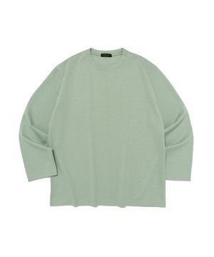베이직 라운드 무지 긴팔티셔츠 (민트)