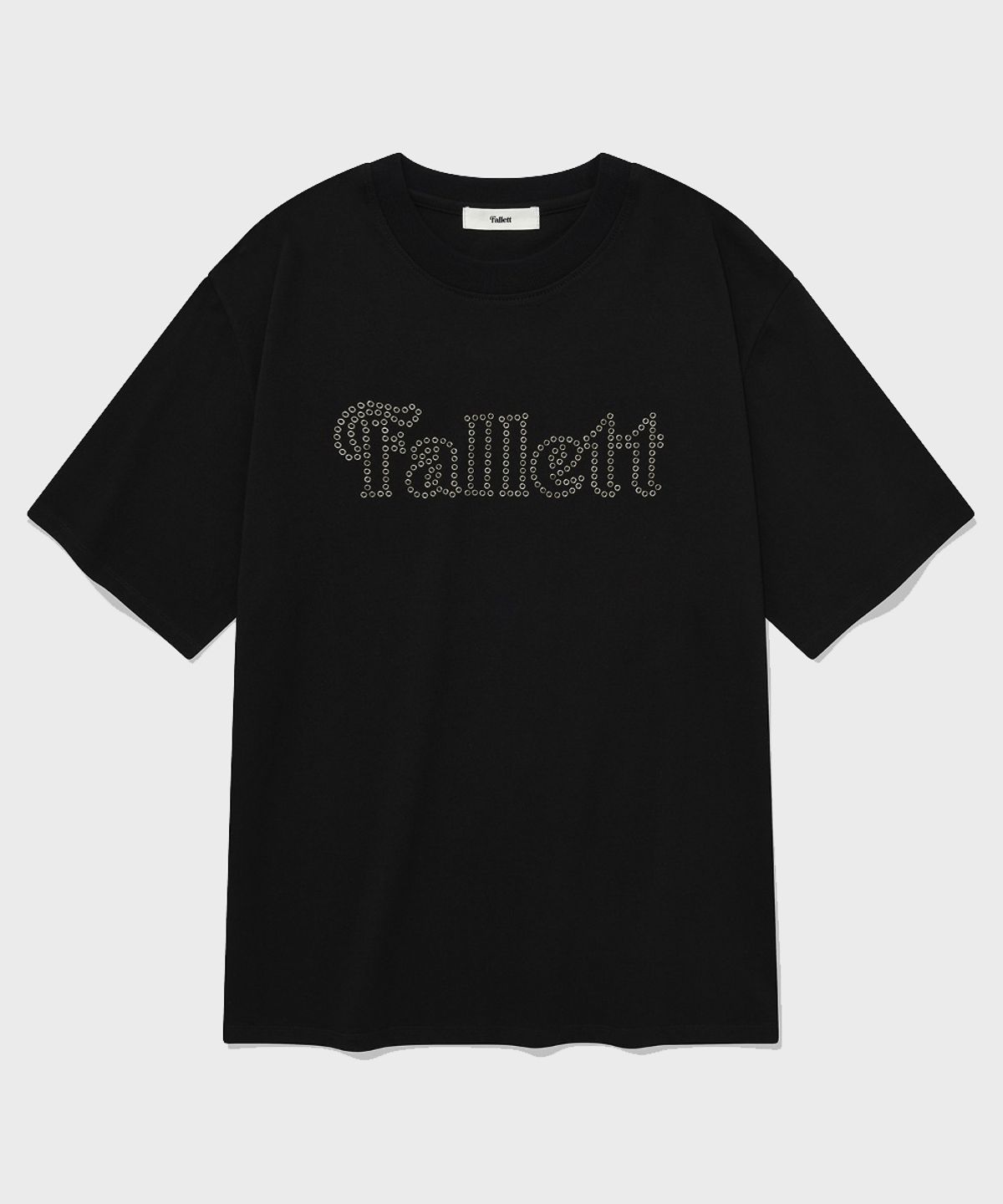 팔렛(FALLETT) 아일렛 로고 반팔티 블랙