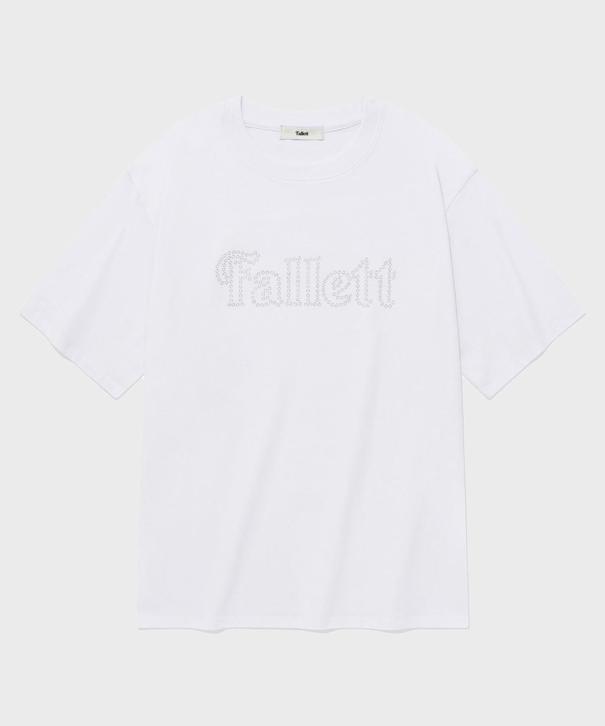 팔렛(FALLETT) 아일렛 로고 반팔티 화이트