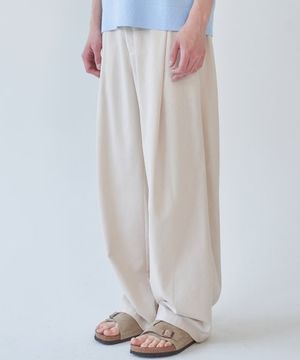 쿨써머 린넨 원턱 와이드 팬츠 베이지