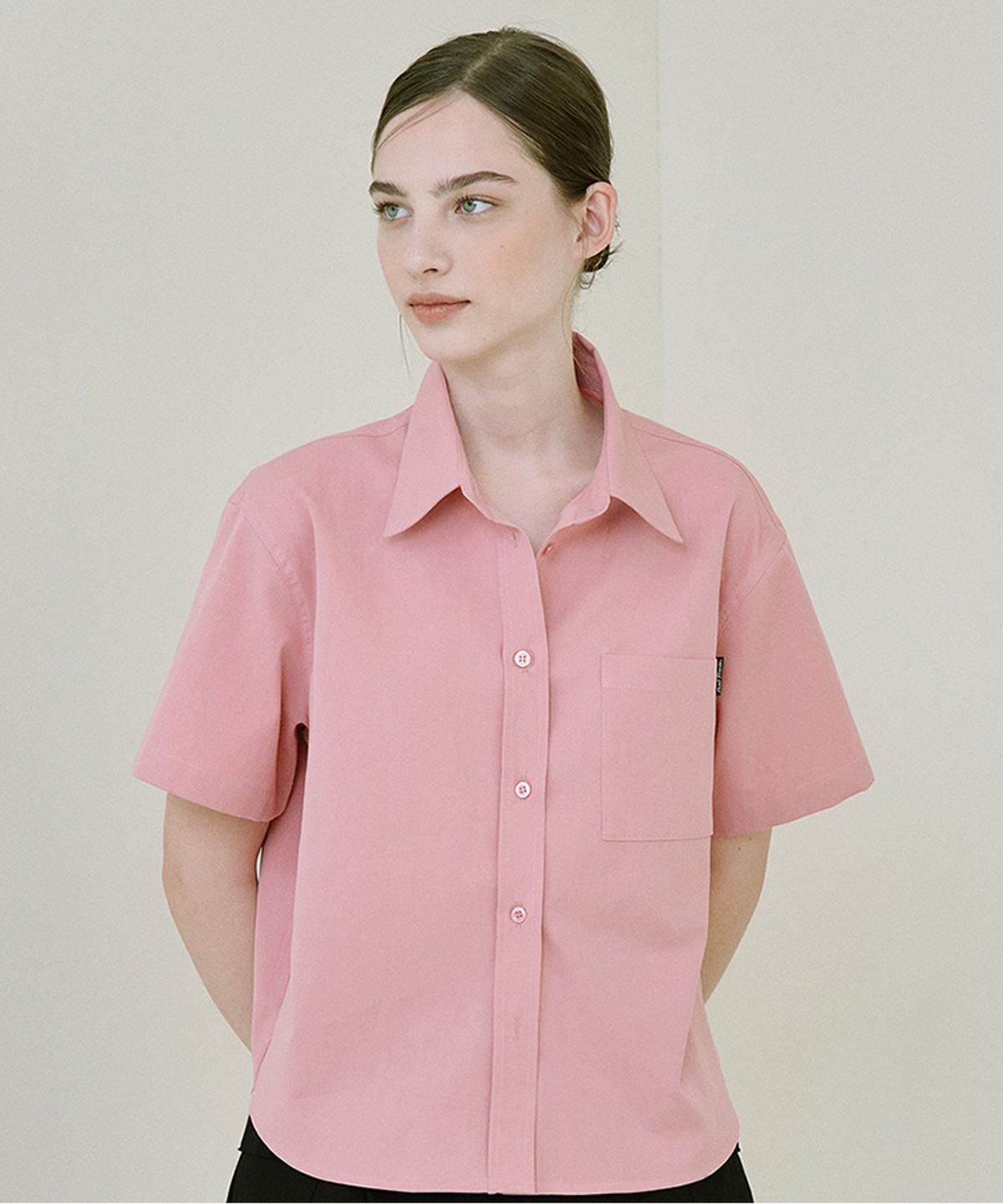 로제프란츠(ROSEFRANTZ) Basic Crop Shirt [Warm Pink]