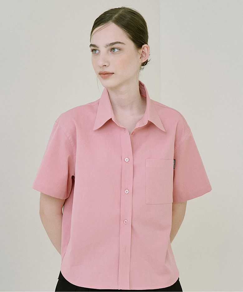 Basic Crop Shirt [Warm Pink]