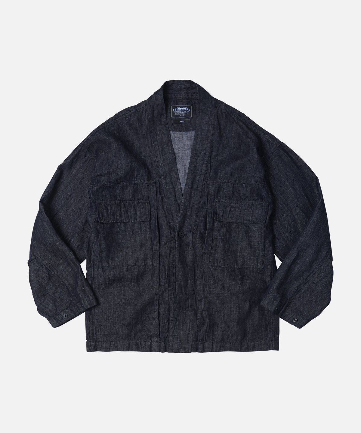 프리즘웍스(FRIZMWORKS) LINEN DENIM TRUCKER DURUMAGI _ INDIGO