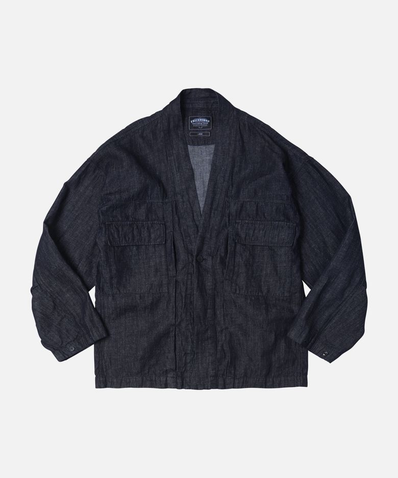 LINEN DENIM TRUCKER DURUMAGI _ INDIGO