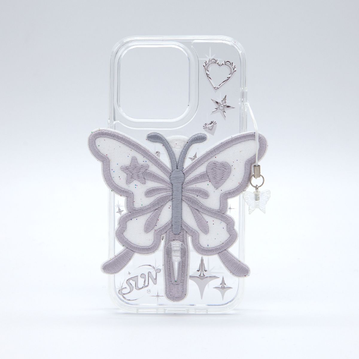 세컨드유니크네임(SECOND UNIQUE NAME) SUN CASE CLEAR  PATCH BUTTERFLY SILVER