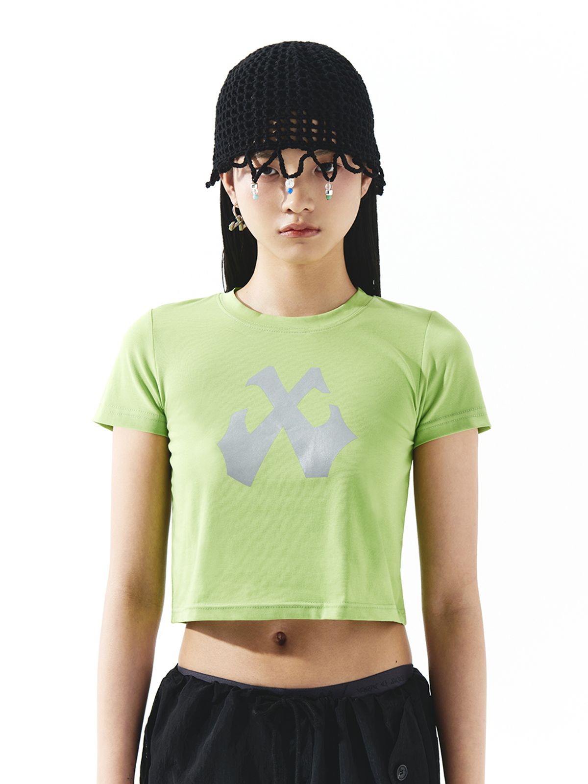 와이이이엘(YEEL) SCOTCH LOGO CROP T-SHIRT GREEN