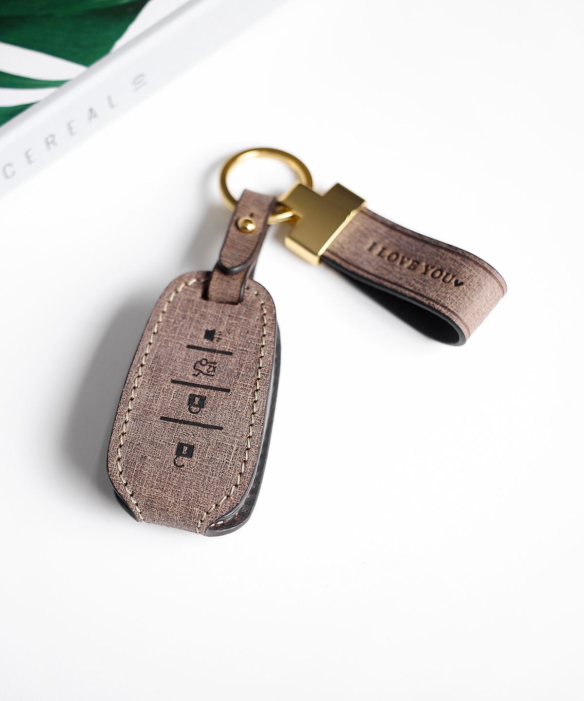 브로그앤머로우(BROGUE AND MORROW) 이태리 천연 가죽 자동차 스마트키 케이스 [본품+기본키링+이니셜 각인]