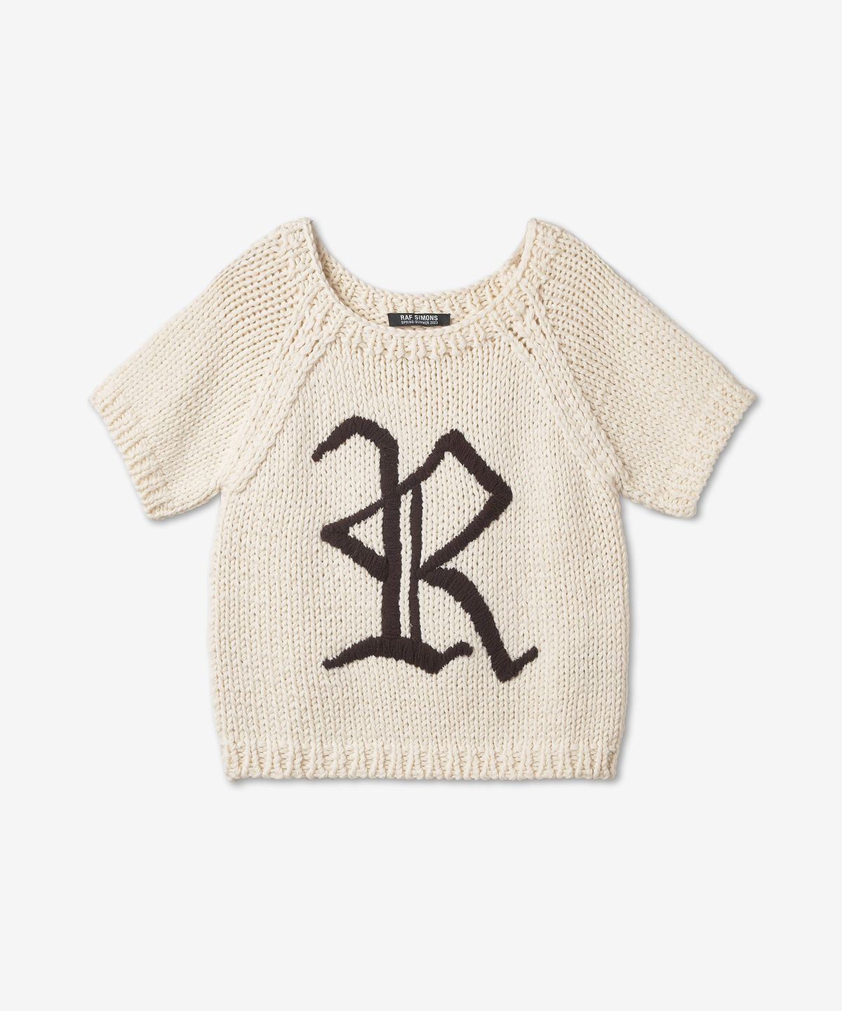 라프시몬스(RAF SIMONS) R 로고 자카드 니트 - 펄 / 231825520020011