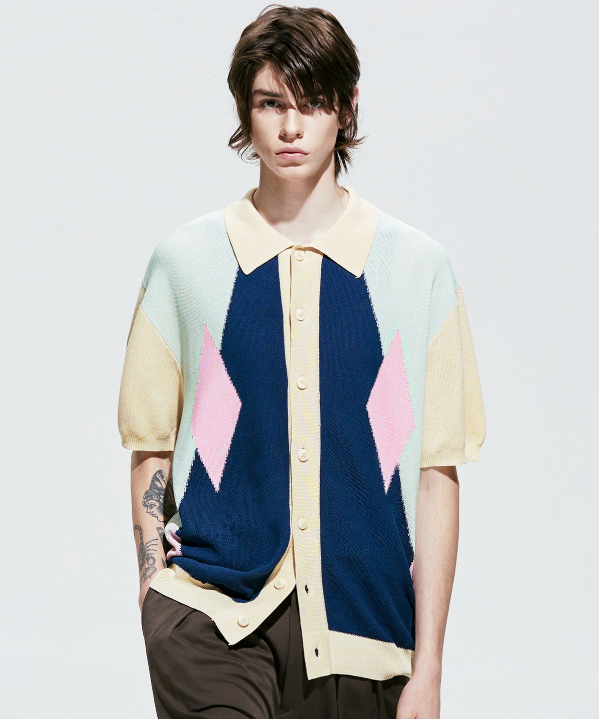 에스에스와이(SSY) 포커다이아 하프니트 가디건 아이보리