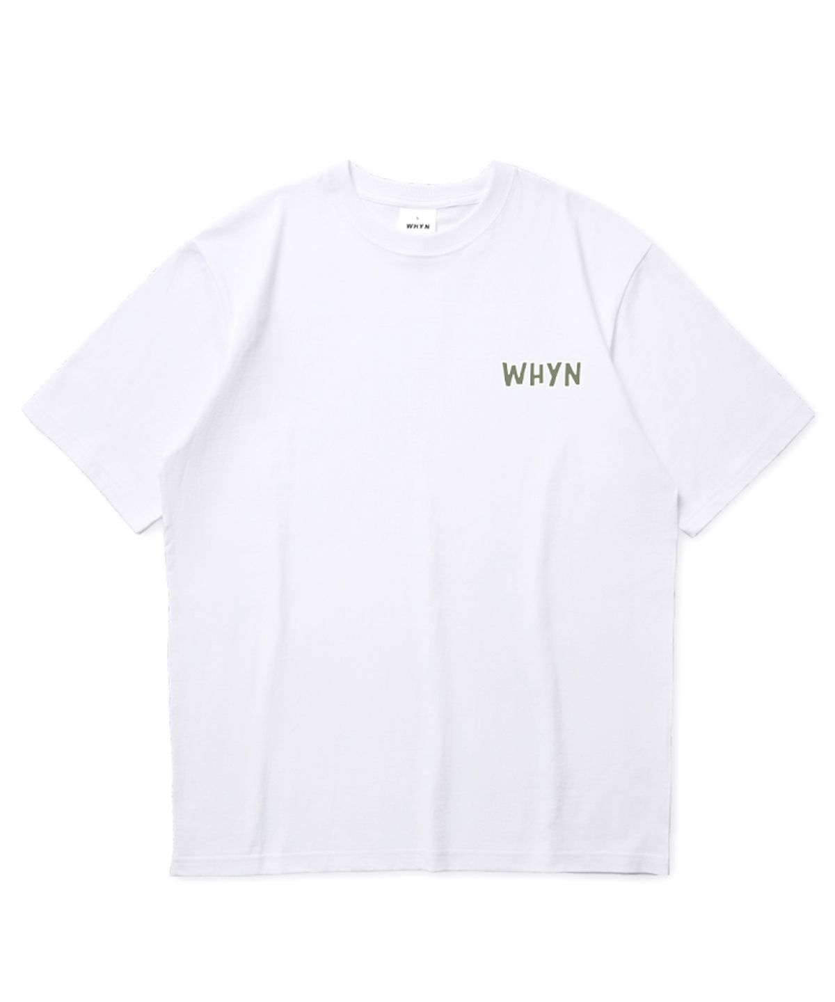 와이엔(WHYN) 그린카키 반팔티셔츠 F03BRD_WBX10969