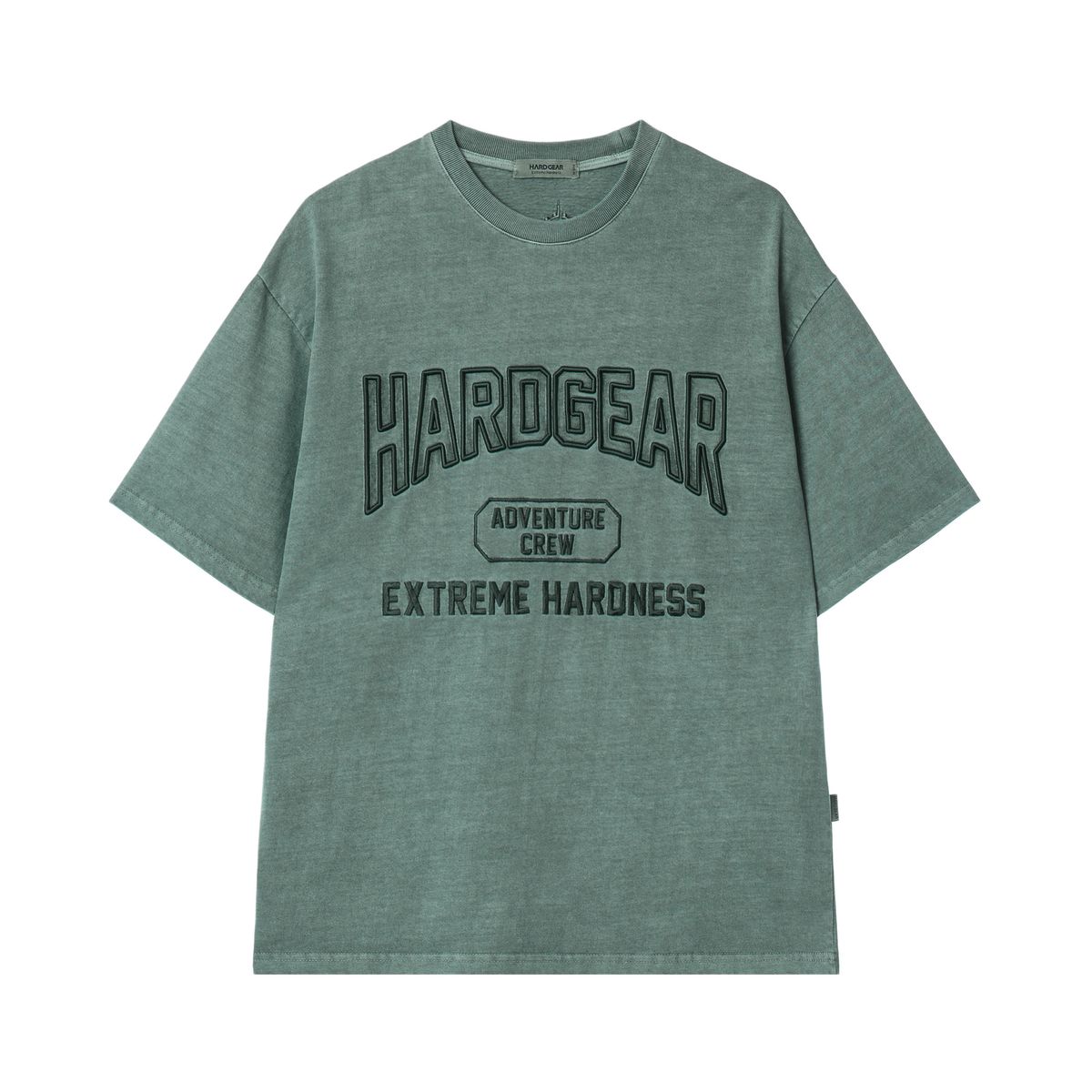하드기어 어패럴(HARDGEAR APPAREL) 피그먼트 다이드 빅로고 티 그린
