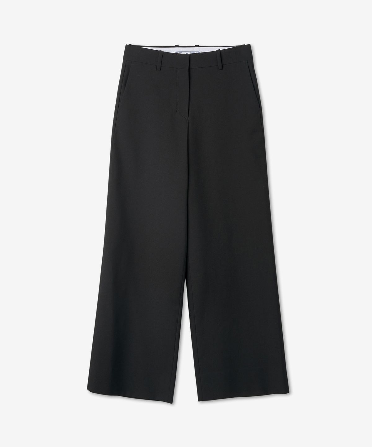 오프화이트(OFF-WHITE) 하이 웨스트 와이드 레그 팬츠 - 블랙 / OWCA174S23FAB0031037