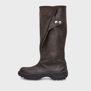 Folded long boots KHAKI BROWN