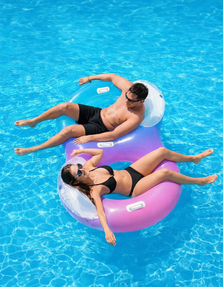 물놀이 2인용 레인보우 더블 대형튜브