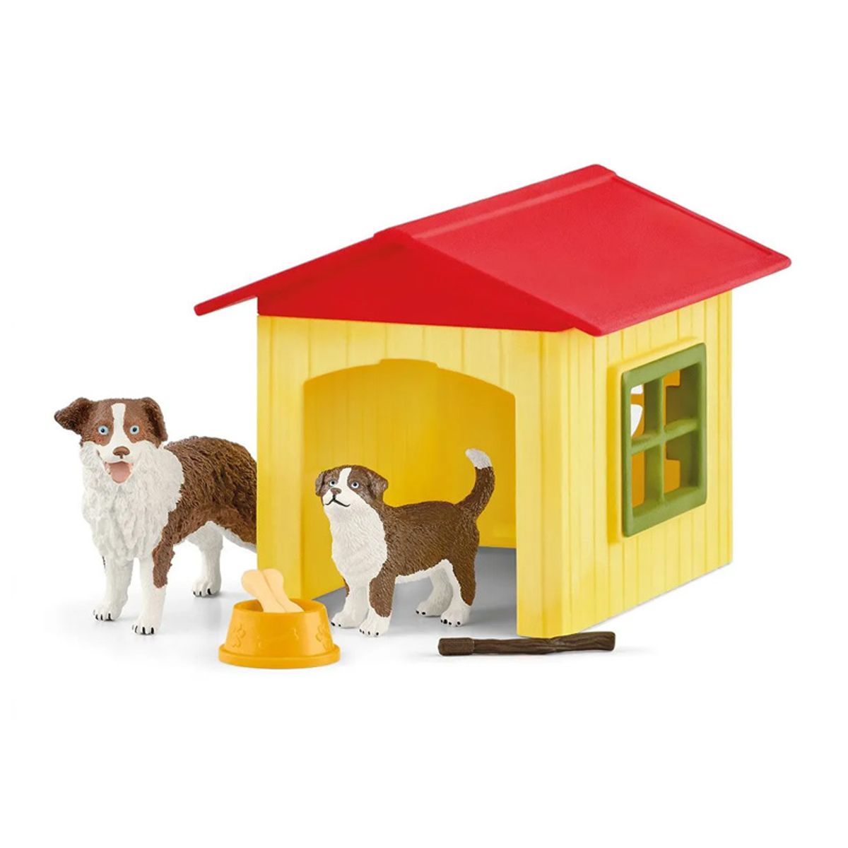 슐라이히(SCHLEICH) 개집과 갈색 보더콜리