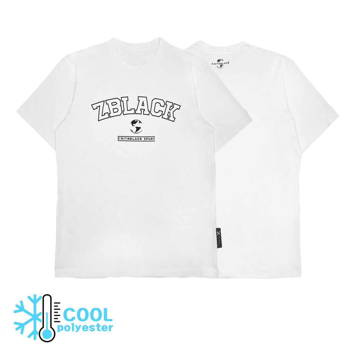 지블랙(ZBLACK) 제니스블랙 스포츠 빅로고 소로나 반팔 티셔츠(White)