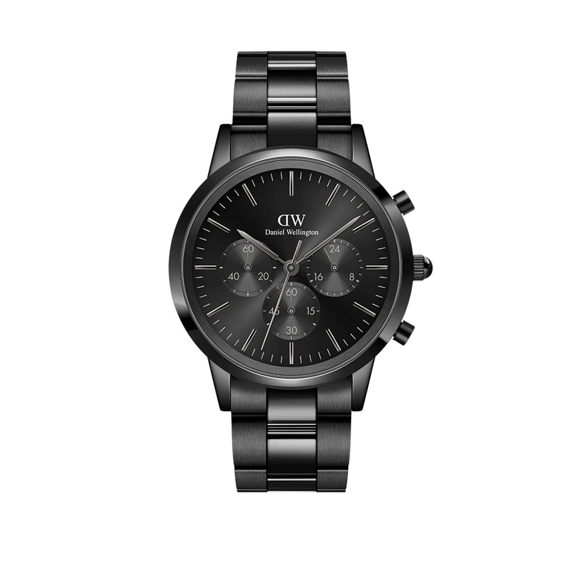 다니엘 웰링턴(DANIEL WELLINGTON) ICONIC CHRONOGRAPH LINK ONYX 올블랙 메탈시계