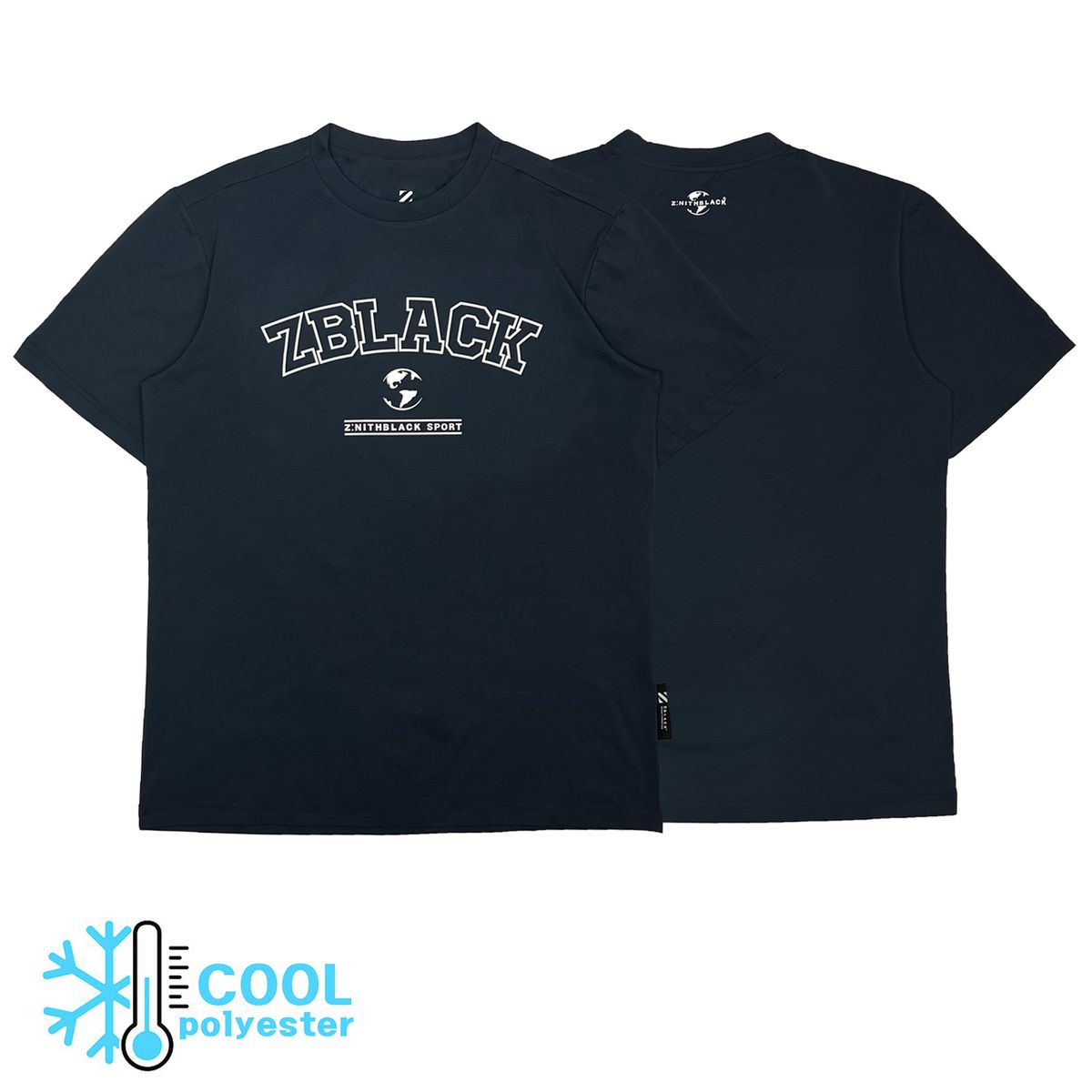 지블랙(ZBLACK) 제니스블랙 스포츠 빅로고 소로나 반팔 티셔츠(Navy)