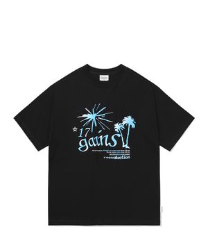 어게인 코코넛트리 티셔츠_블랙