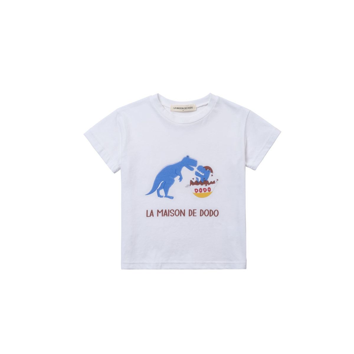 라메종드도도(LA MAISON DE DODO) Basic Dodo Short Sleeve T-Shirt with Egg Cracking Dinosaur_반팔티