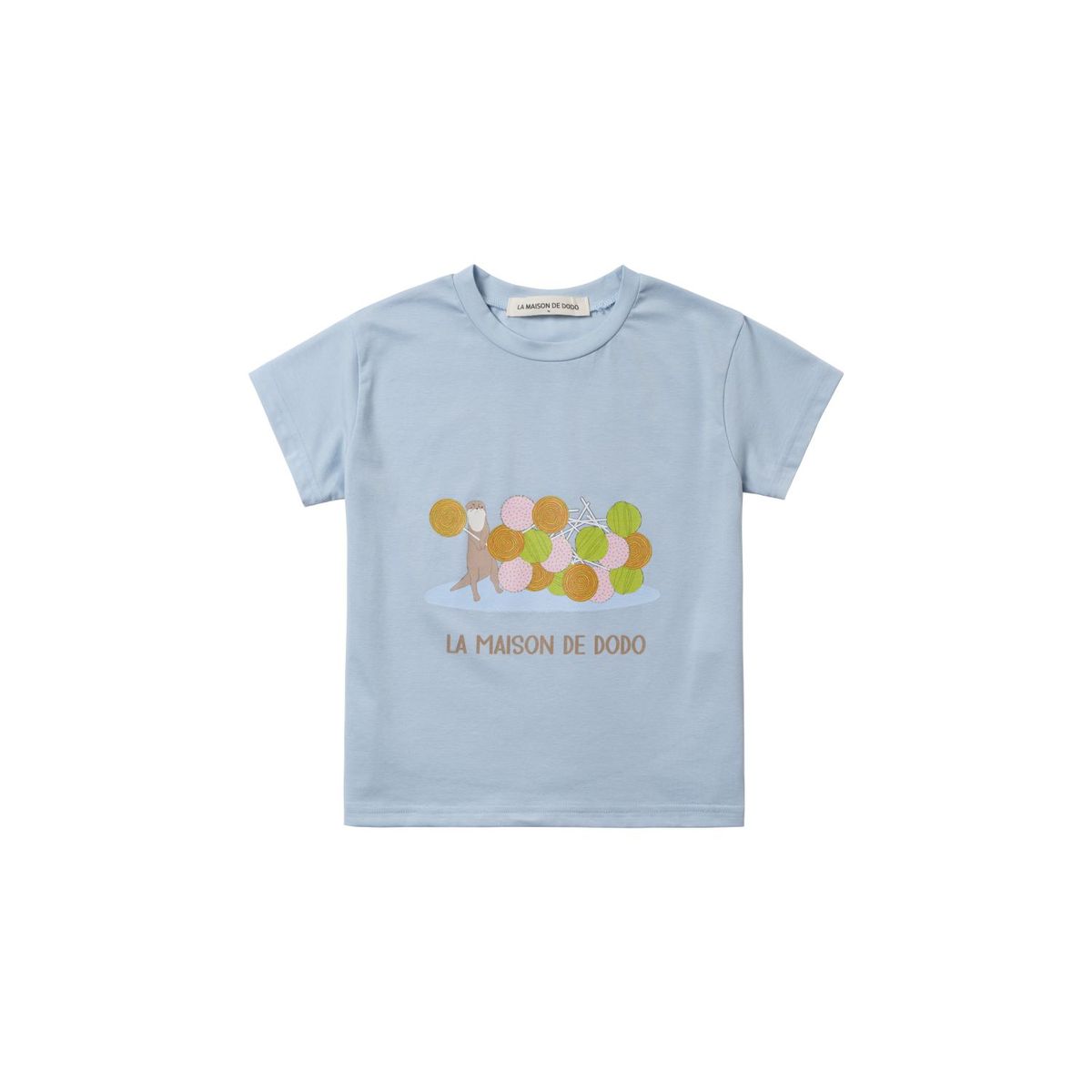 라메종드도도(LA MAISON DE DODO) Basic Dodo Short Sleeve T-Shirt with Otters Candy House_반팔티