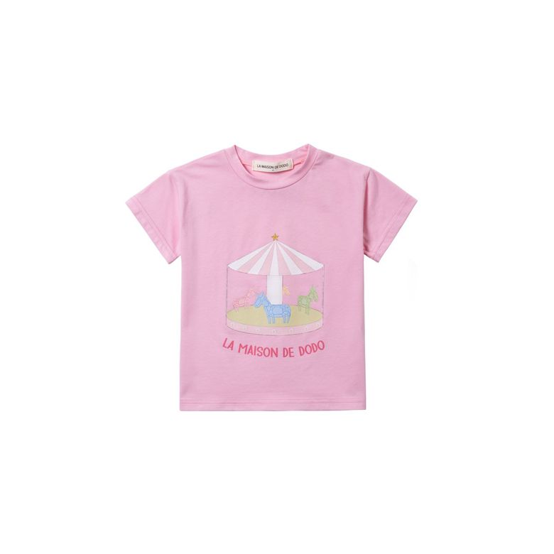 Basic Dodo Short Sleeve T-Shirt with Candy Merry-Go-Round_반팔티