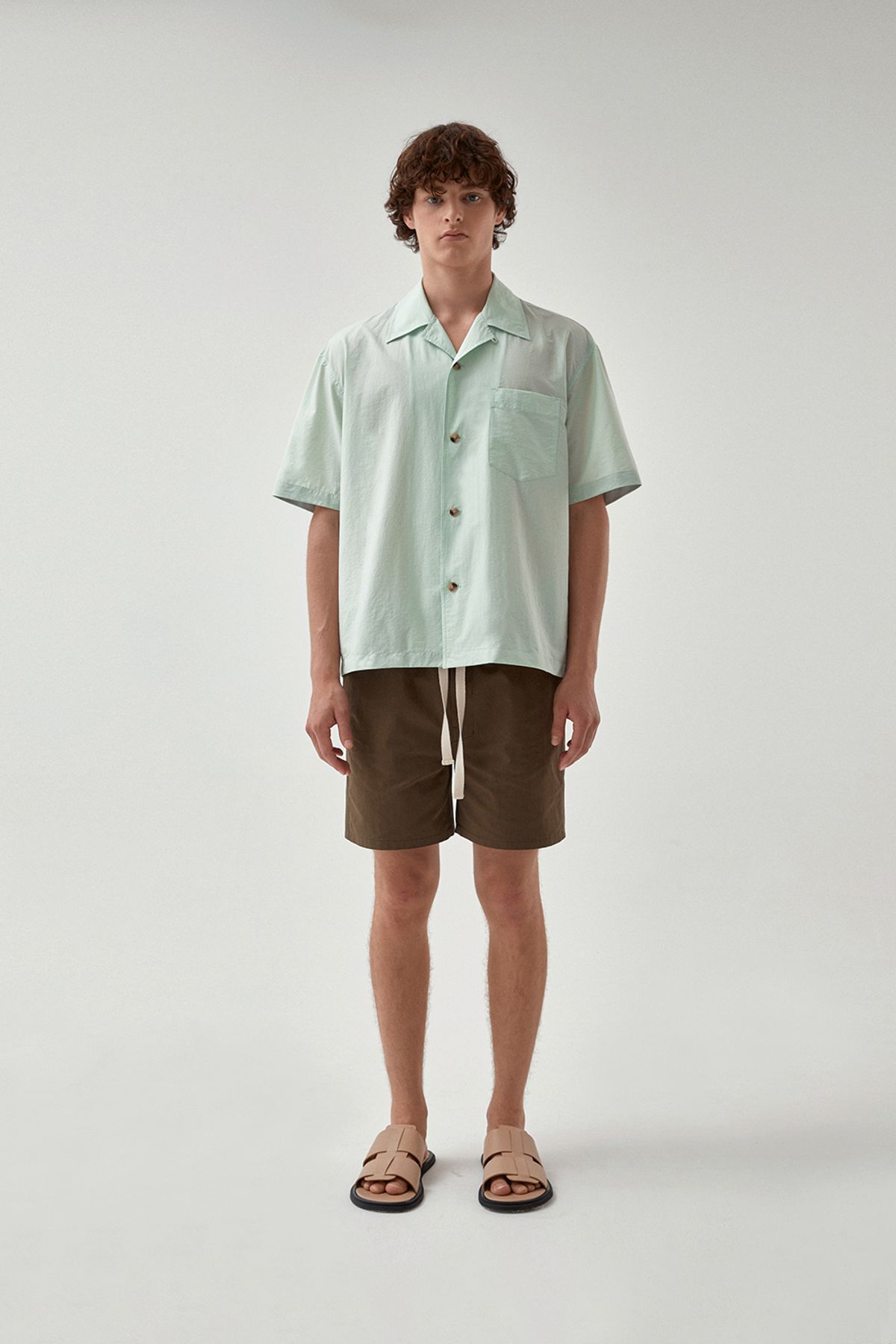 호이테(HEUTE) CONVERTIBLE COLLAR SHORT SLEEVE SHIRT LIGHT MINT