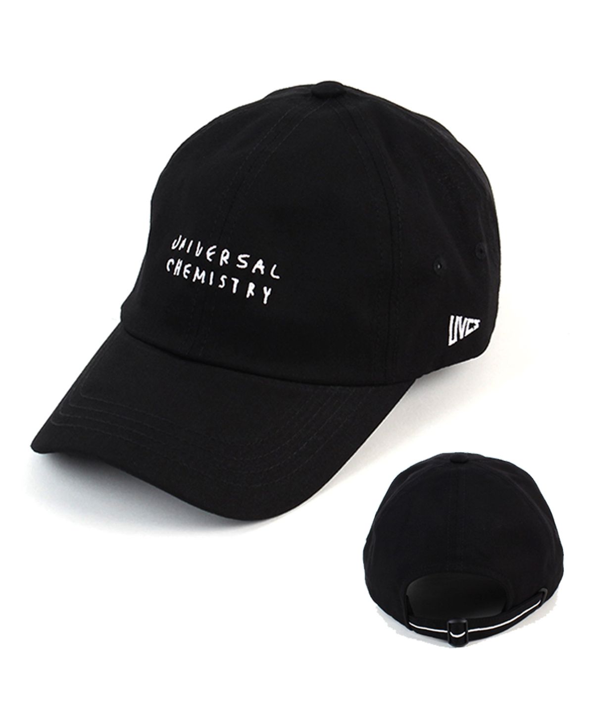 유니버셜 케미스트리(UNIVERSAL CHEMISTRY) Front Logo Cotton Black Ballcap 코튼볼캡